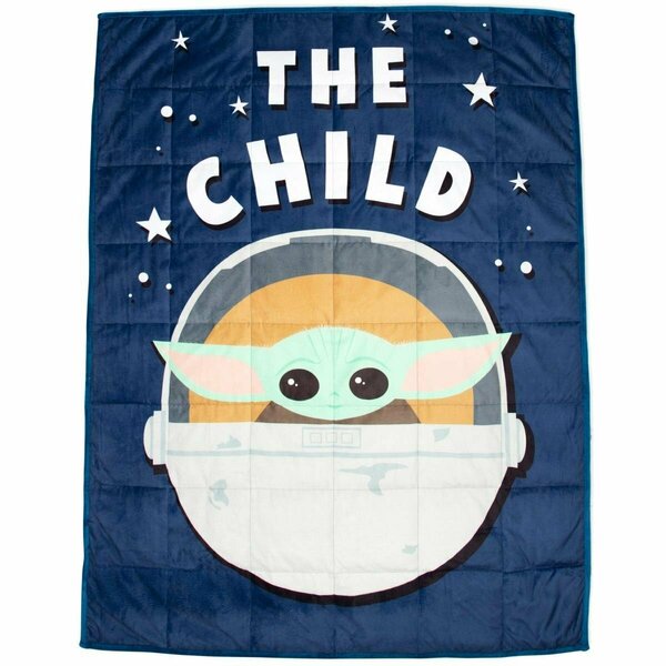 Star Wars The Mandalorian Grogu the Child Weighted Blanket, Blue 863116